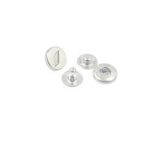Застежка-кнопка из сплава цинка 12 мм из матового серебристого цвета